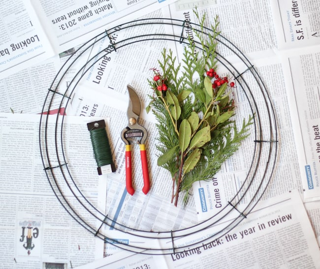 Simple wreath supplies