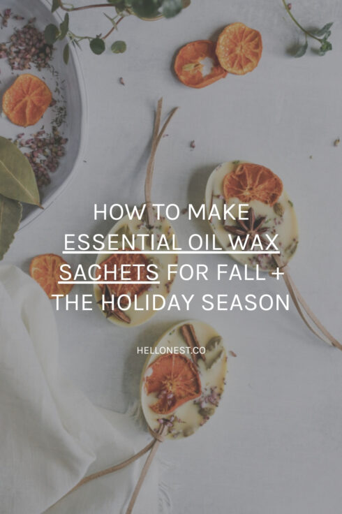 DIY essential oil wax sachets